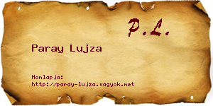 Paray Lujza névjegykártya